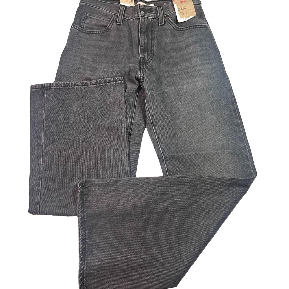 Levis 94 Baggy Bootcut Jeans Washed Black Denim Mid Rise 24x29 NWT
